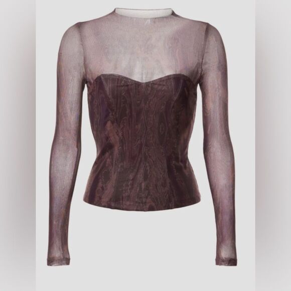 Louna Burnout Long Sleeve Blouse Size XL - Picture 8 of 9